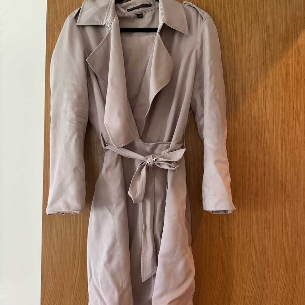 All Saints Bexley Mac Trench Coat in Quartz Pink